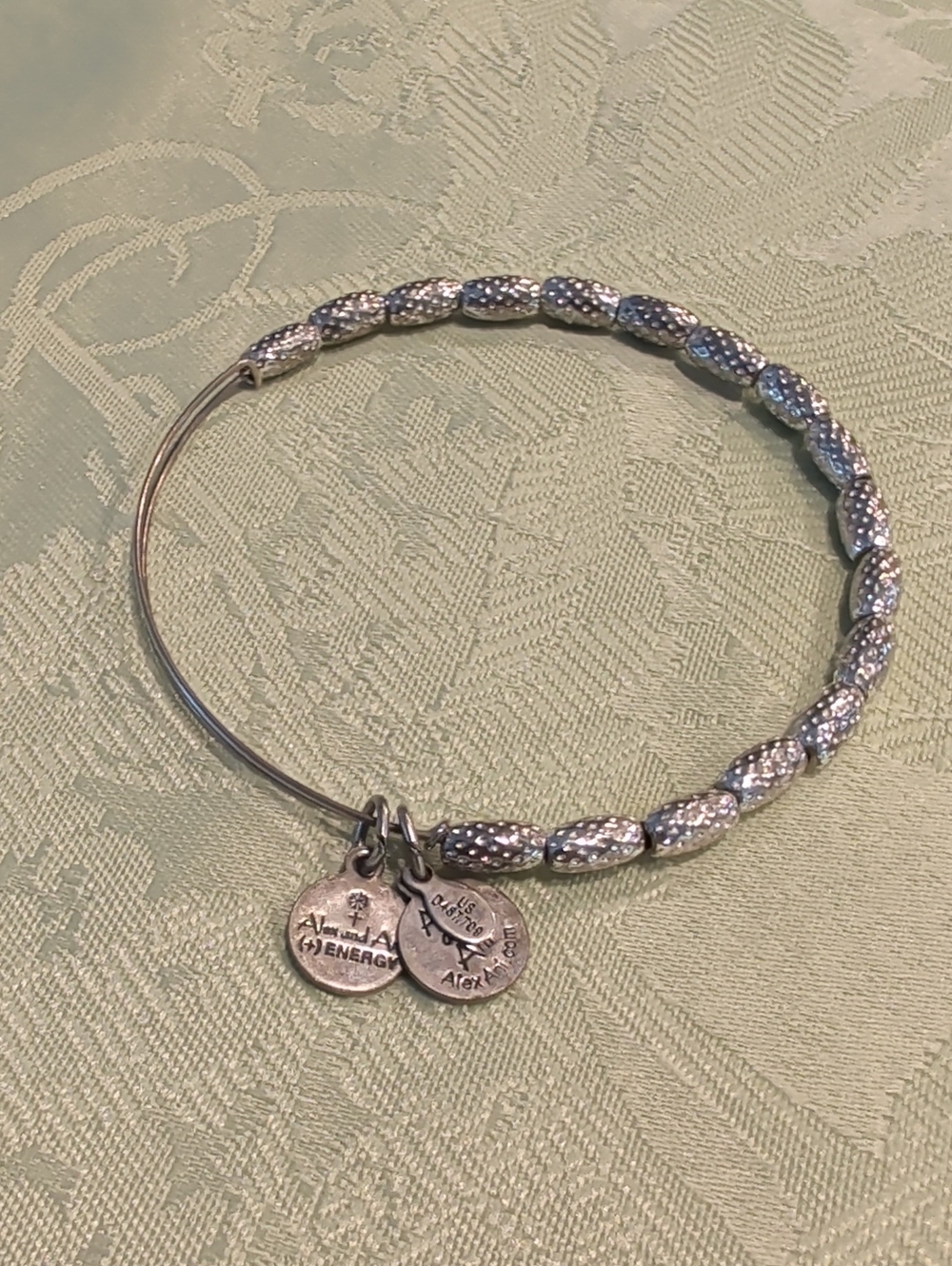 Alex And Ani "Indus"  Beaded Expandable Bangle Bracelet with Charms